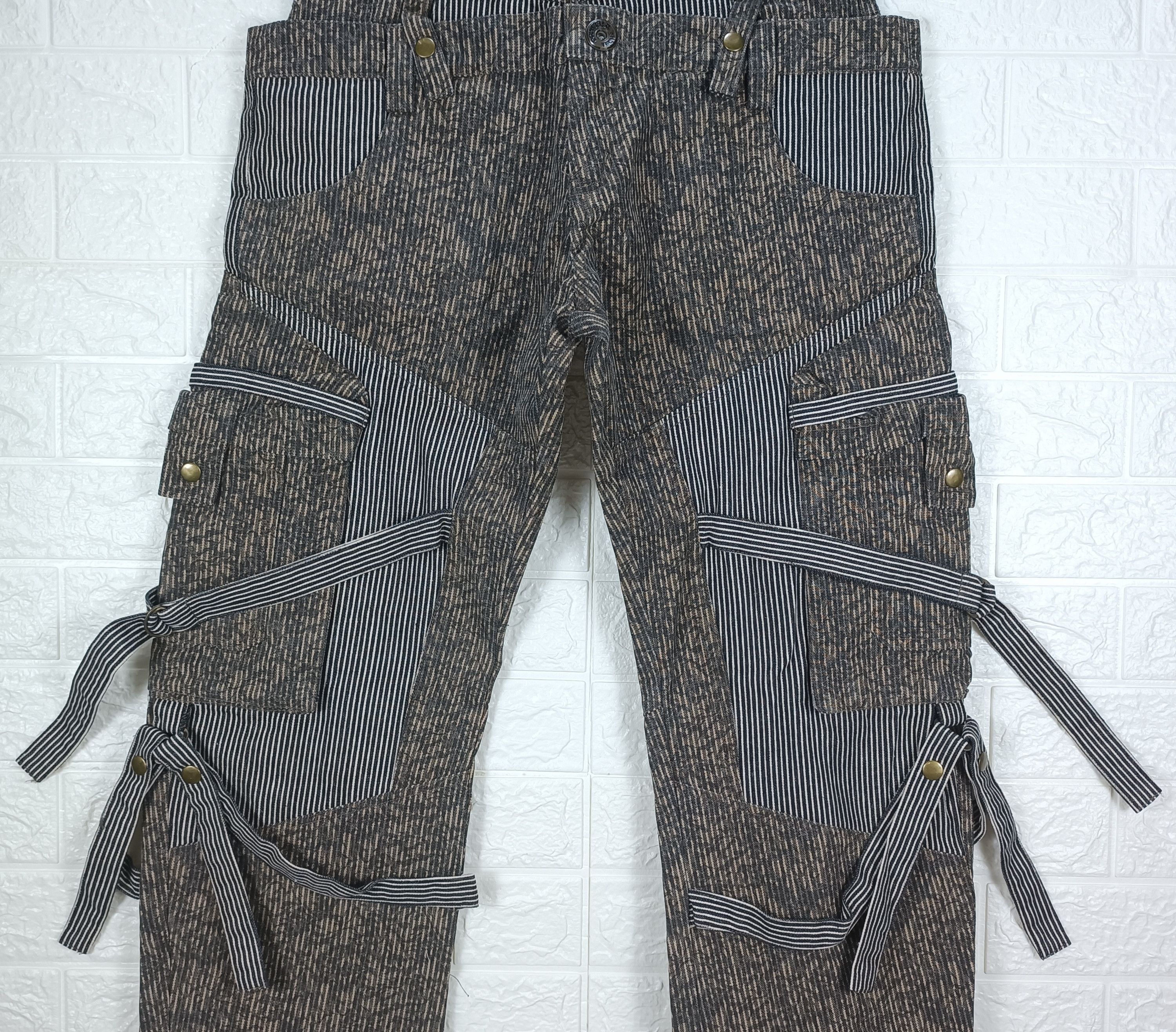 Japanese Brand Vintage Japanese Baggy Bondage Hickory Camo Cargo Denim Size US 30 / EU 46 - 3 Thumbnail