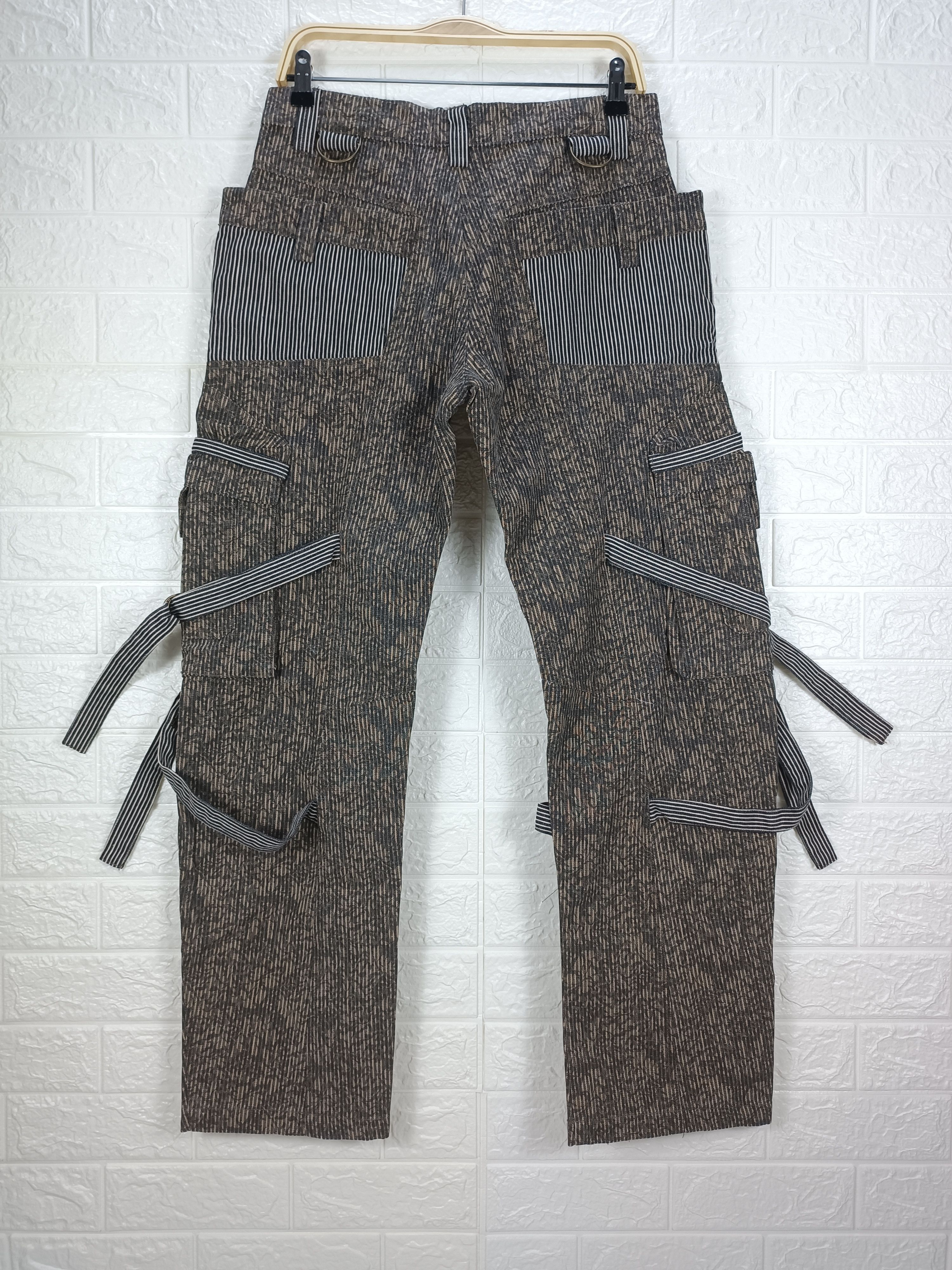 Japanese Brand Vintage Japanese Baggy Bondage Hickory Camo Cargo Denim Size US 30 / EU 46 - 5 Thumbnail