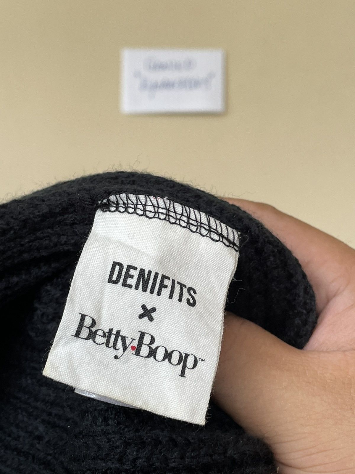 Anime × Japanese Brand BETTY BOOP x DENIFITS BLACK BEANIE Size ONE SIZE - 4 Thumbnail