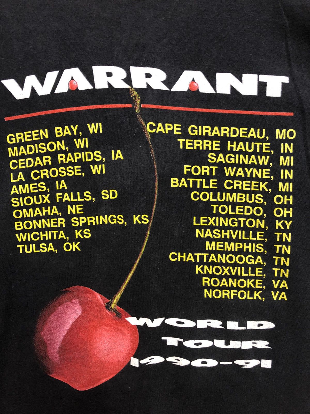 Band Tees × Vintage Vintage WARRANT band world tour 90-91 Size US M / EU 48-50 / 2 - 7 Thumbnail
