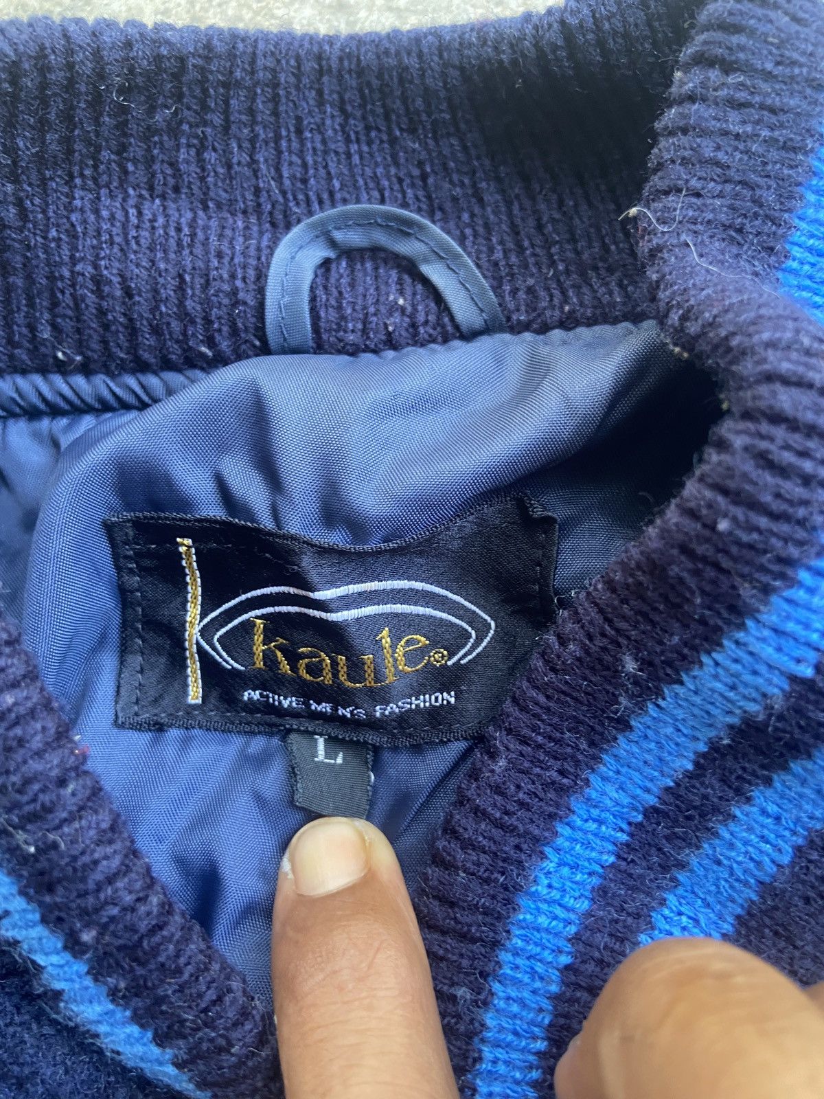 Japanese Brand Vintage Kaule J-84 Wool Varsity Jacket Made in Japan Size US L / EU 52-54 / 3 - 7 Thumbnail