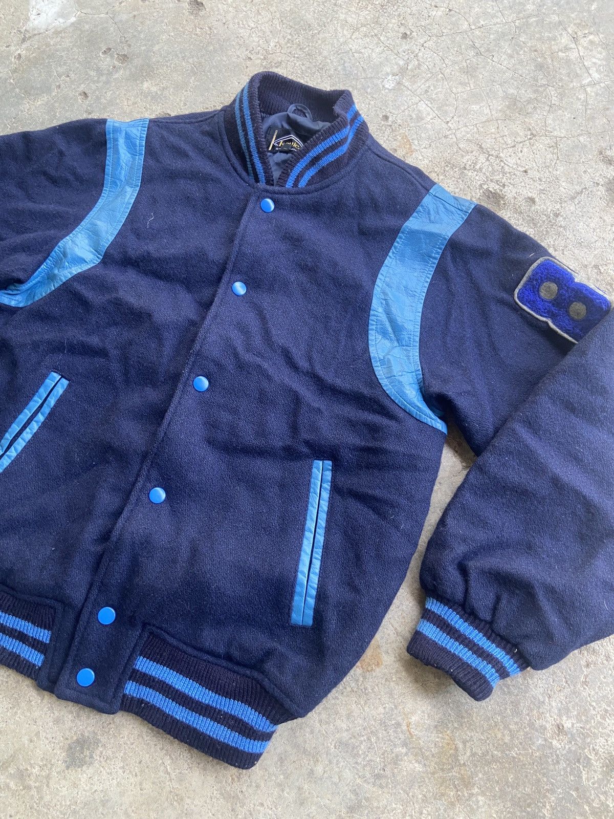 Japanese Brand Vintage Kaule J-84 Wool Varsity Jacket Made in Japan Size US L / EU 52-54 / 3 - 3 Thumbnail