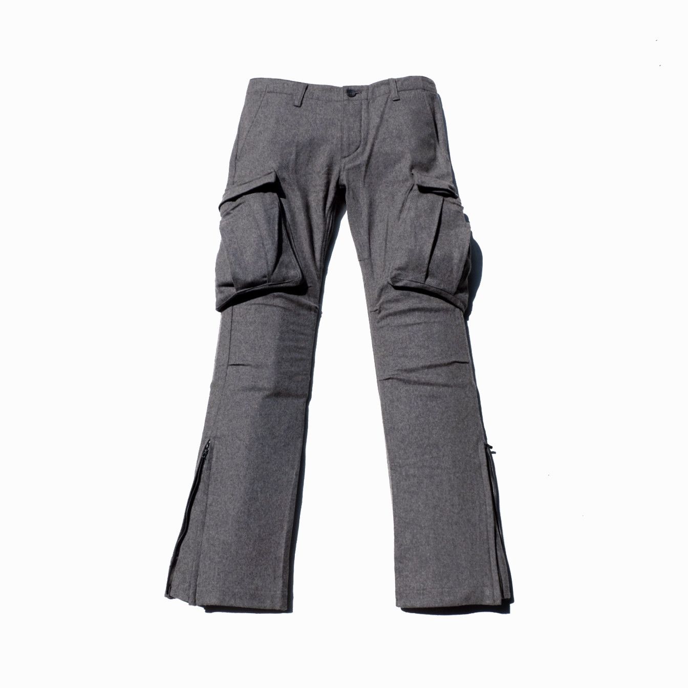 image of Ppfm x Tete Homme Ouret.jp Wool Cargo Pants in Grey, Men's (Size 31)