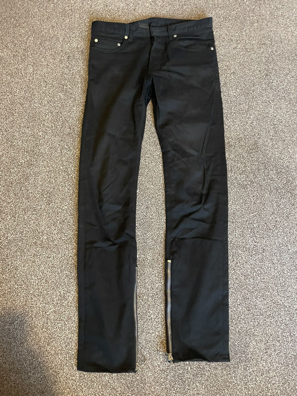 Dior × Kris Van Assche Dior Homme KVA Jet Black Jeans. Zips leg