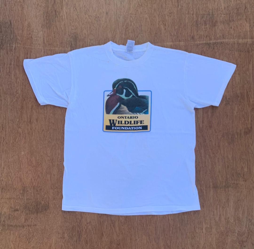 image of Fruit Of The Loom x Vintage Tee Ontario Wildlife D - 7 in White, Men's (Size Large)