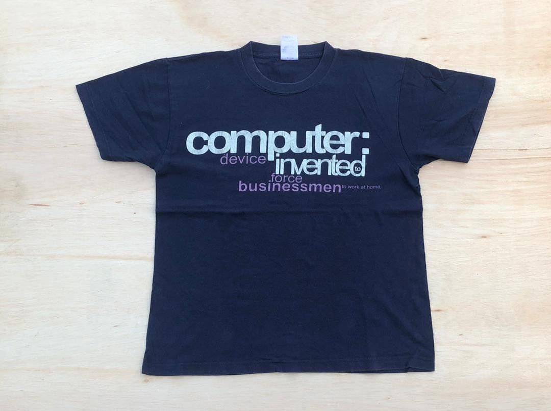 Fruit Of The Loom × Vintage Vintage Tee Computer Invented ( A 18 ) Size US M / EU 48-50 / 2 - 1 Thumbnail