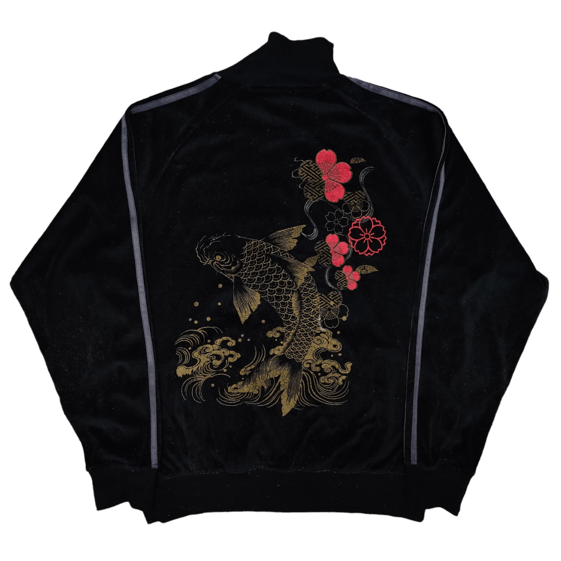 Japanese Brand Sukajan Fish Koi Japanese Brand Velvet Sweater Jaclet Size US L / EU 52-54 / 3 - 1 Thumbnail