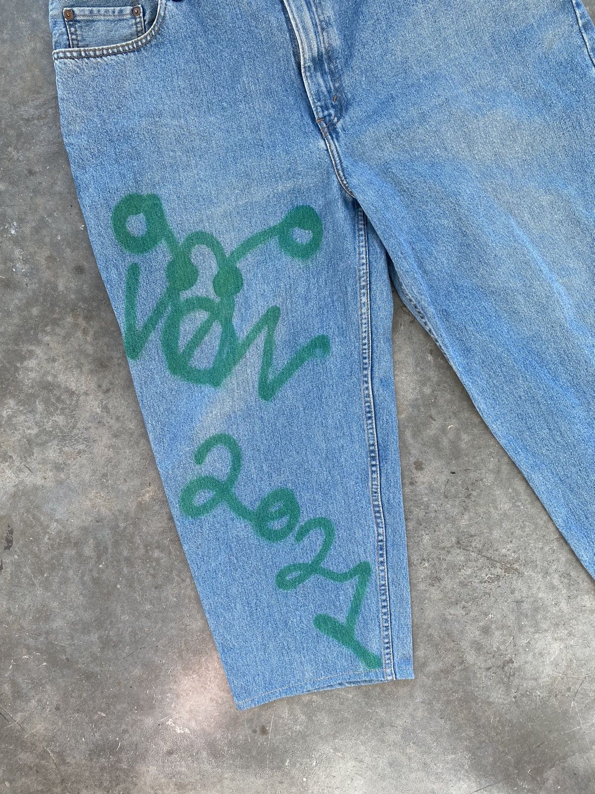 Asspizza Asspizza 2021 Tour Spray Paint Denim Jeans Sz. 42 🥣 Father Size US 42 / EU 58 - 2 Thumbnail