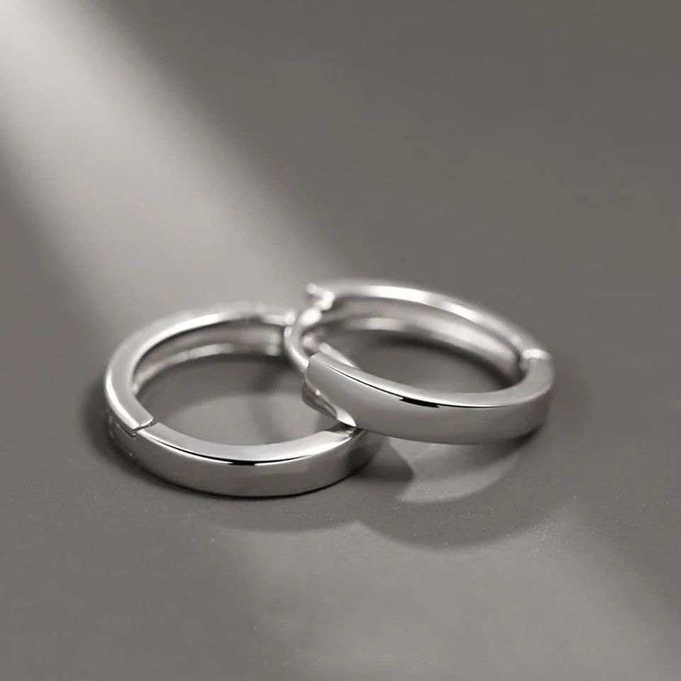 Designer × Jewelry 925 Silver Plated Small Hoop Earrings for Men Women Size ONE SIZE - 2 Thumbnail