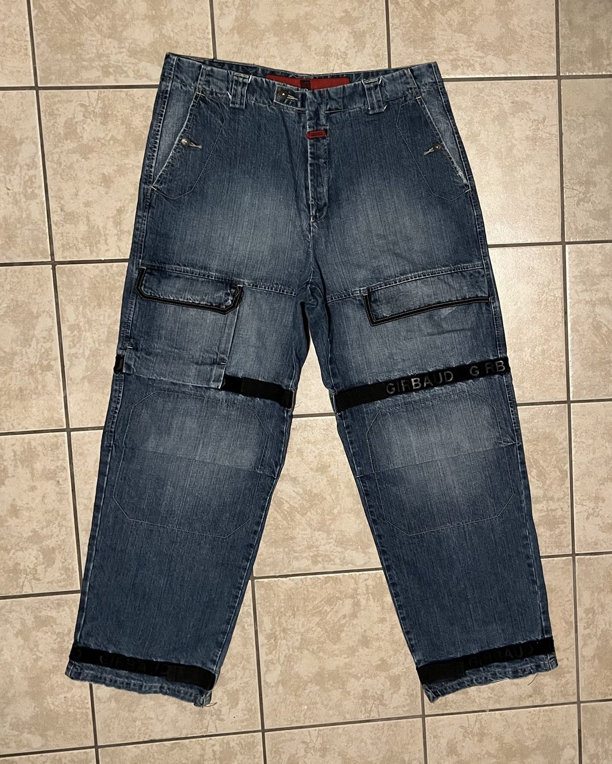 image of Marithe Francois Girbaud x Vintage Marithé + François Girbaud Tonal Velcro Jeans in Denim (Size 38)