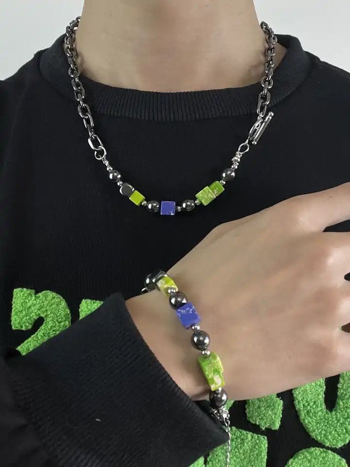 Other Titanium Steel Black Pearl Cuba Bracelet for Men Women Size ONE SIZE - 5 Thumbnail
