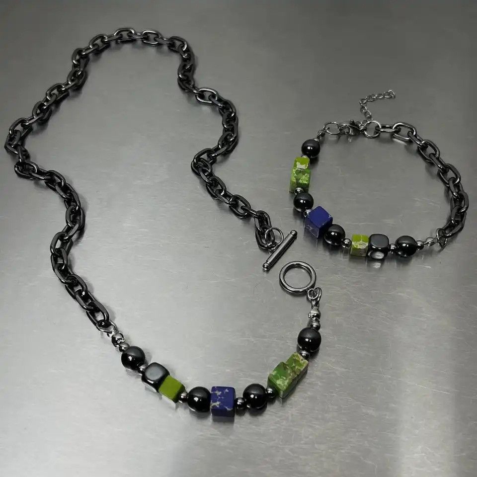 Other Titanium Steel Black Pearl Cuba Bracelet for Men Women Size ONE SIZE - 3 Thumbnail
