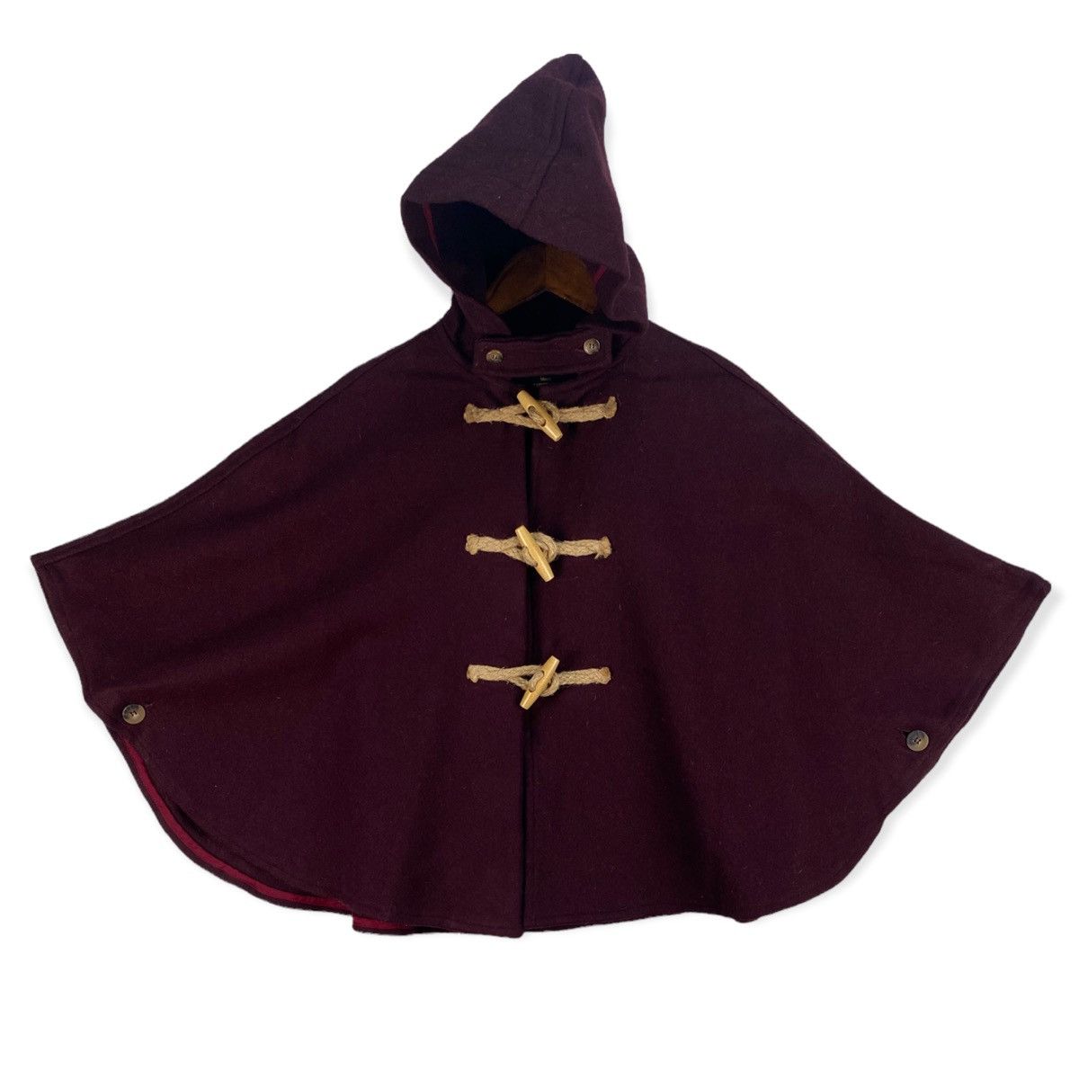 image of Fidelity x Made In USA Wool Cape Poncho Hooded By Gerald&steward in Maroon, Men's (Size Small)