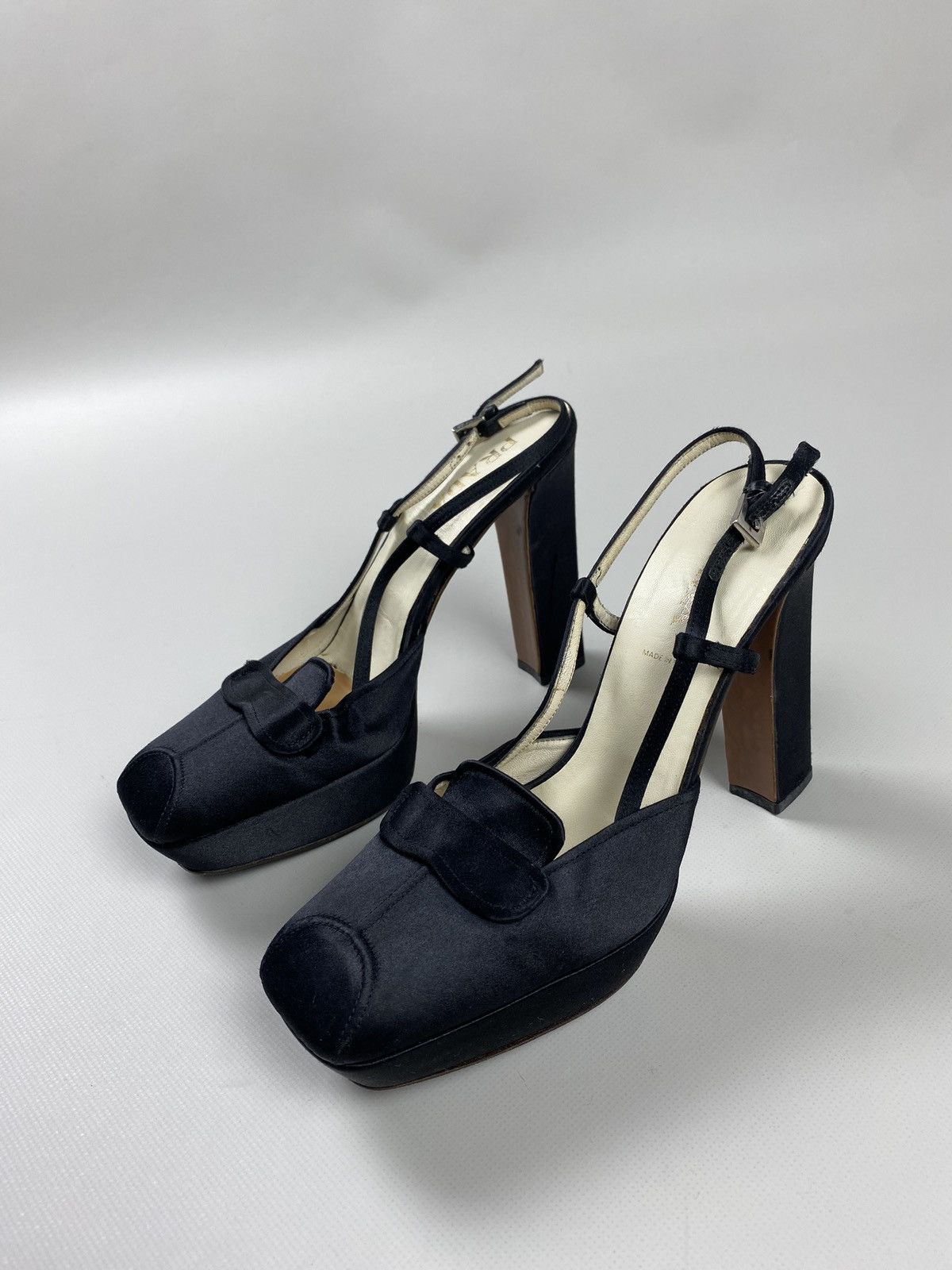 Prada Prada vintage ladies square toe strappy heels size 37 Size US 7 / IT 37 - 23 Thumbnail