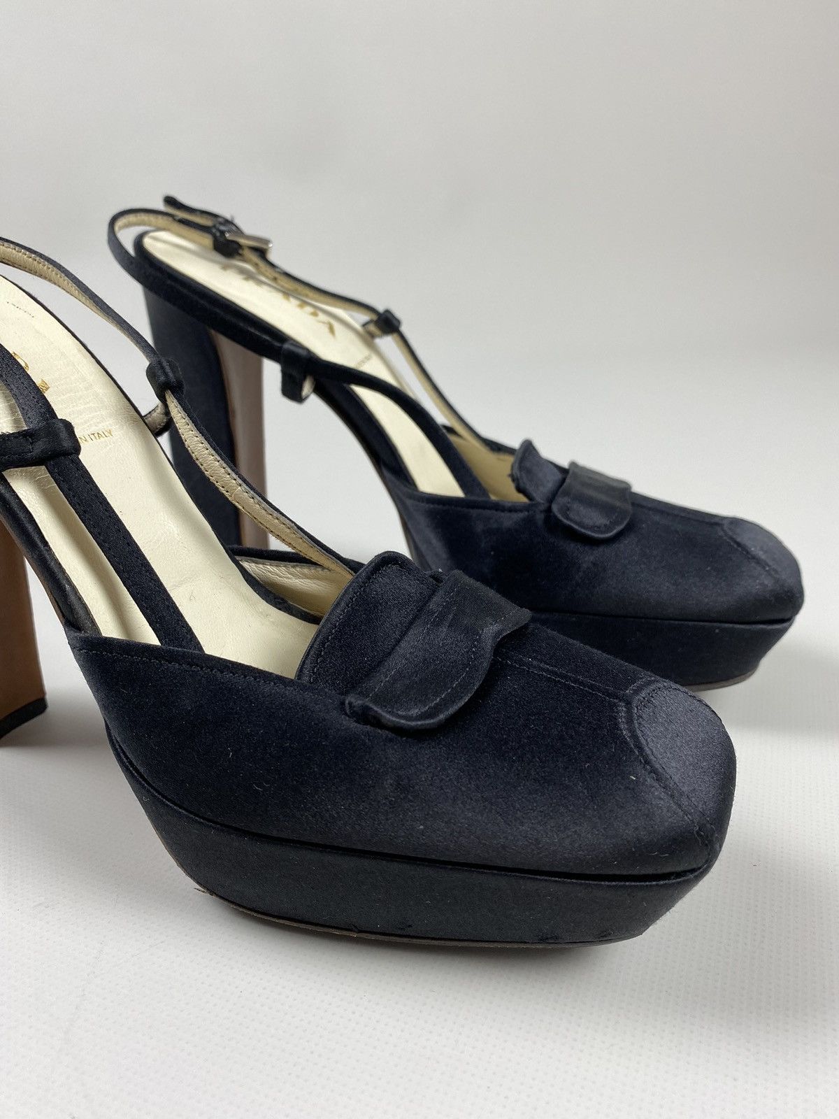 Prada Prada vintage ladies square toe strappy heels size 37 Size US 7 / IT 37 - 7 Thumbnail
