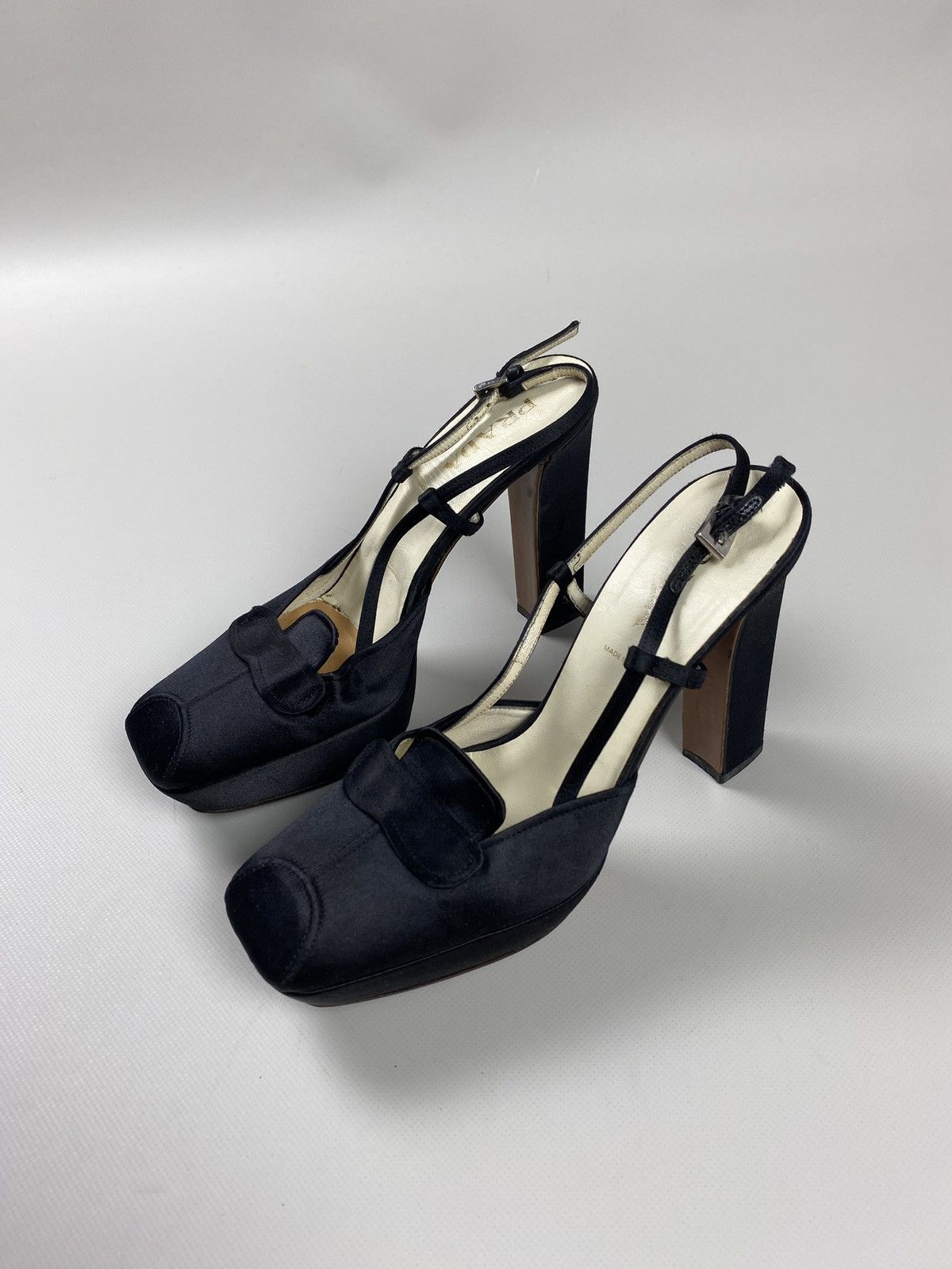Prada Prada vintage ladies square toe strappy heels size 37 Size US 7 / IT 37 - 10 Thumbnail