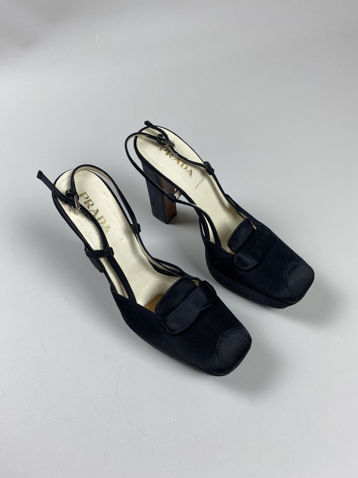 Prada Prada vintage ladies square toe strappy heels size 37 Size US 7 / IT 37 - 2 Thumbnail