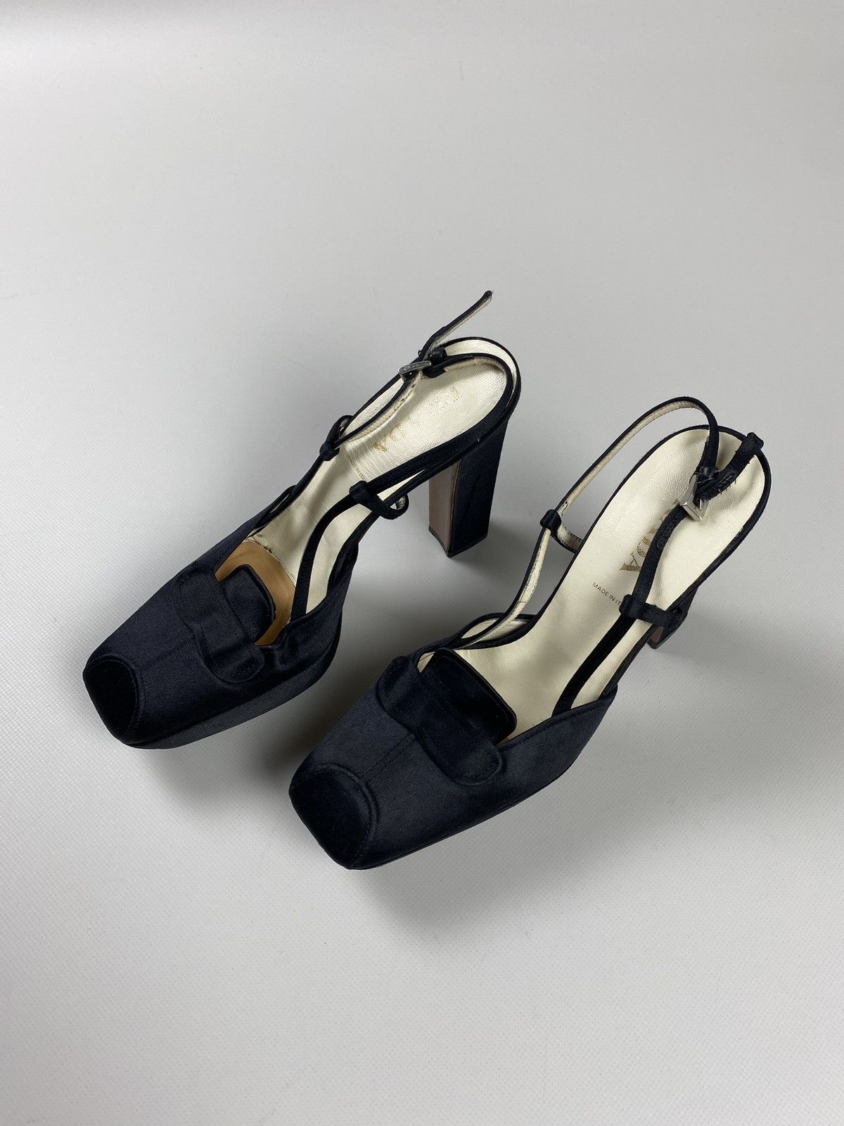 Prada Prada vintage ladies square toe strappy heels size 37 Size US 7 / IT 37 - 18 Thumbnail