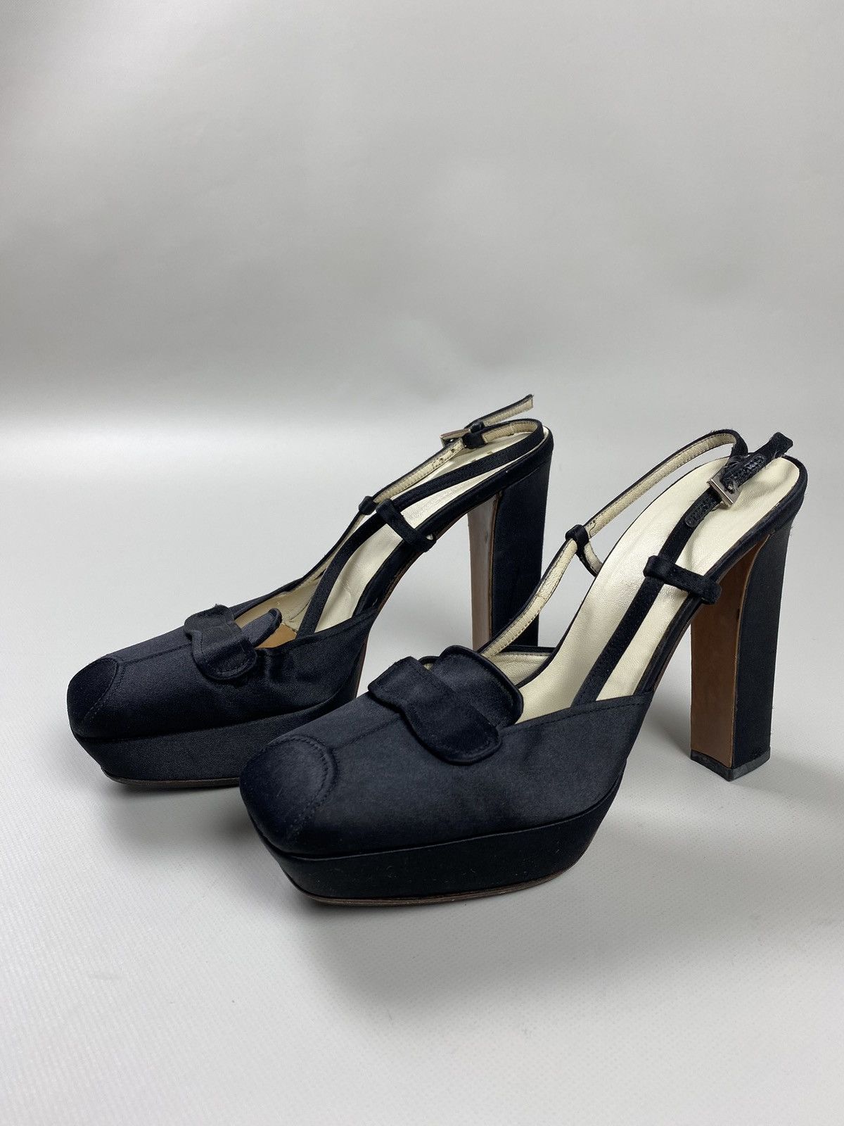 Prada Prada vintage ladies square toe strappy heels size 37 Size US 7 / IT 37 - 19 Thumbnail