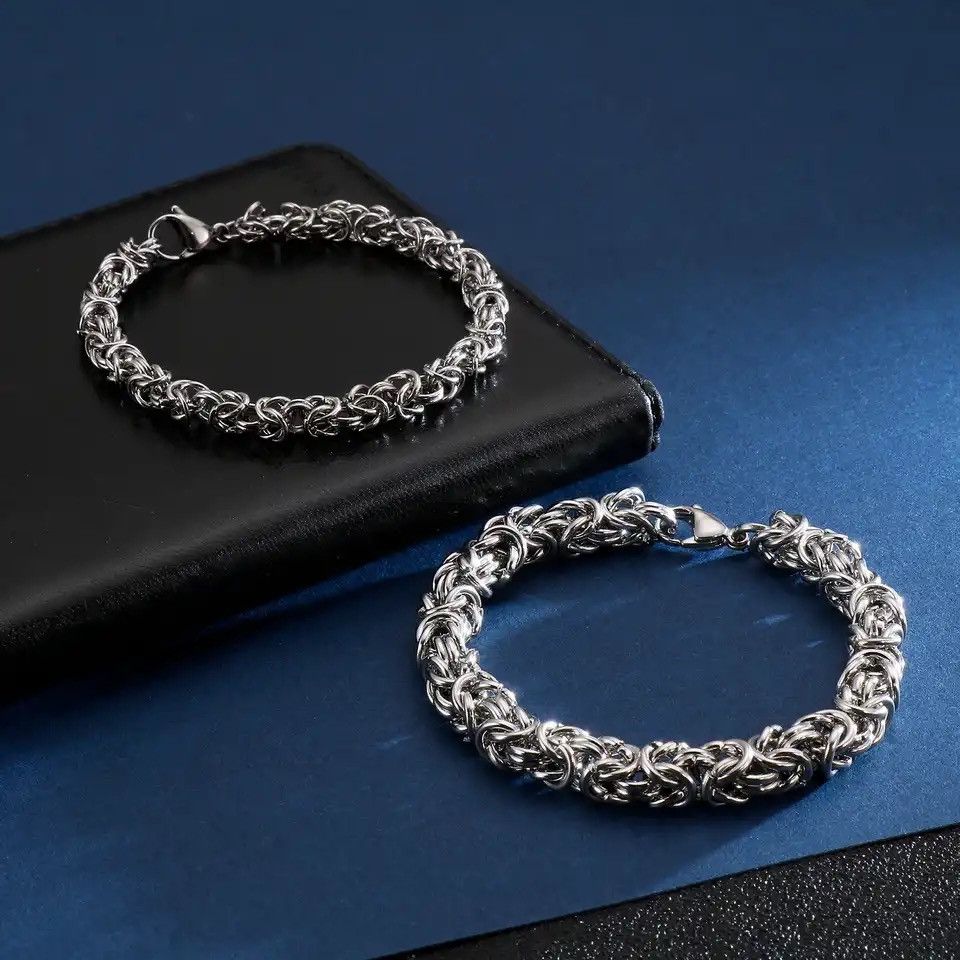 Designer × Jewelry Titanium Steel Link Chain Bracelet for Men Women Size ONE SIZE - 2 Thumbnail
