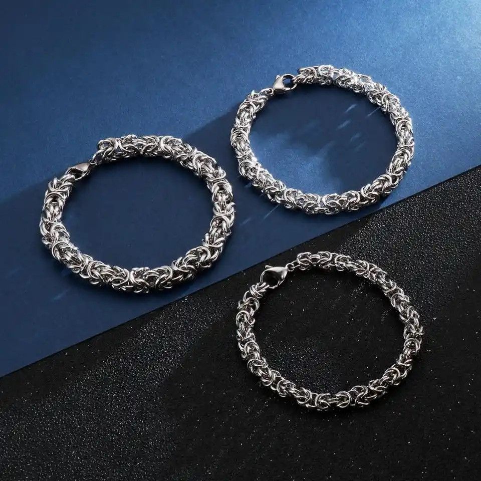 Designer × Jewelry Titanium Steel Link Chain Bracelet for Men Women Size ONE SIZE - 3 Thumbnail