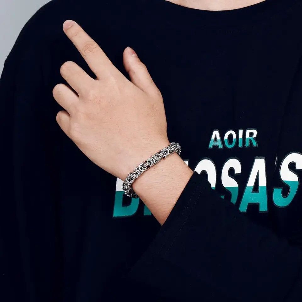 Designer × Jewelry Titanium Steel Link Chain Bracelet for Men Women Size ONE SIZE - 5 Thumbnail