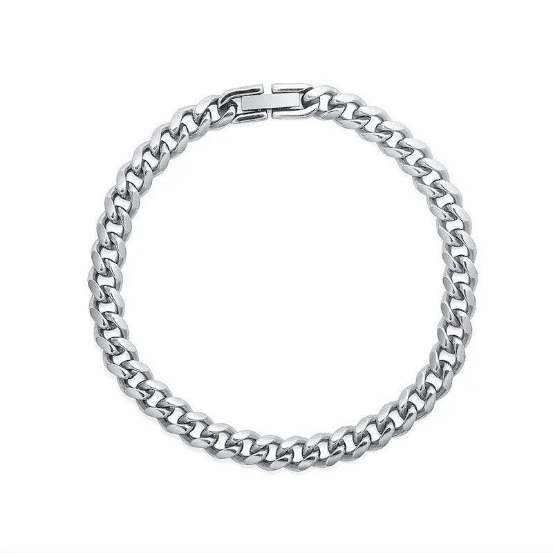 Designer × Jewelry Titanium Steel Link Chain Bracelet for Men Women Size ONE SIZE - 6 Thumbnail