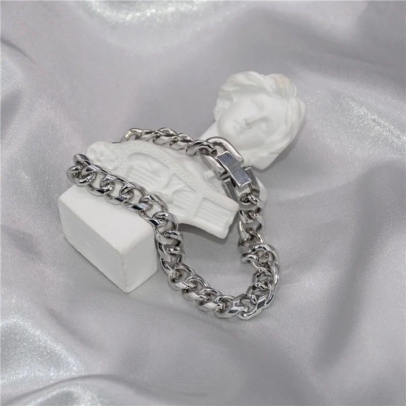 Designer × Jewelry Titanium Steel Link Chain Bracelet for Men Women Size ONE SIZE - 5 Thumbnail