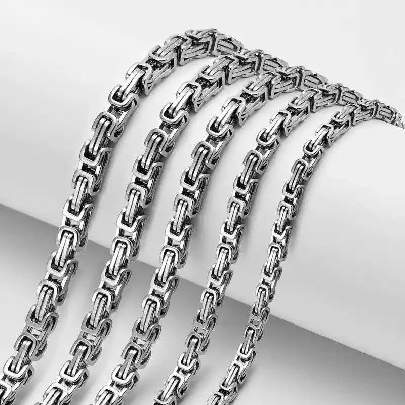 Designer × Jewelry Titanium Steel Link Chain Necklace for Men Women Size ONE SIZE - 4 Thumbnail
