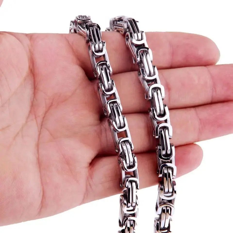 Designer × Jewelry Titanium Steel Link Chain Necklace for Men Women Size ONE SIZE - 2 Thumbnail