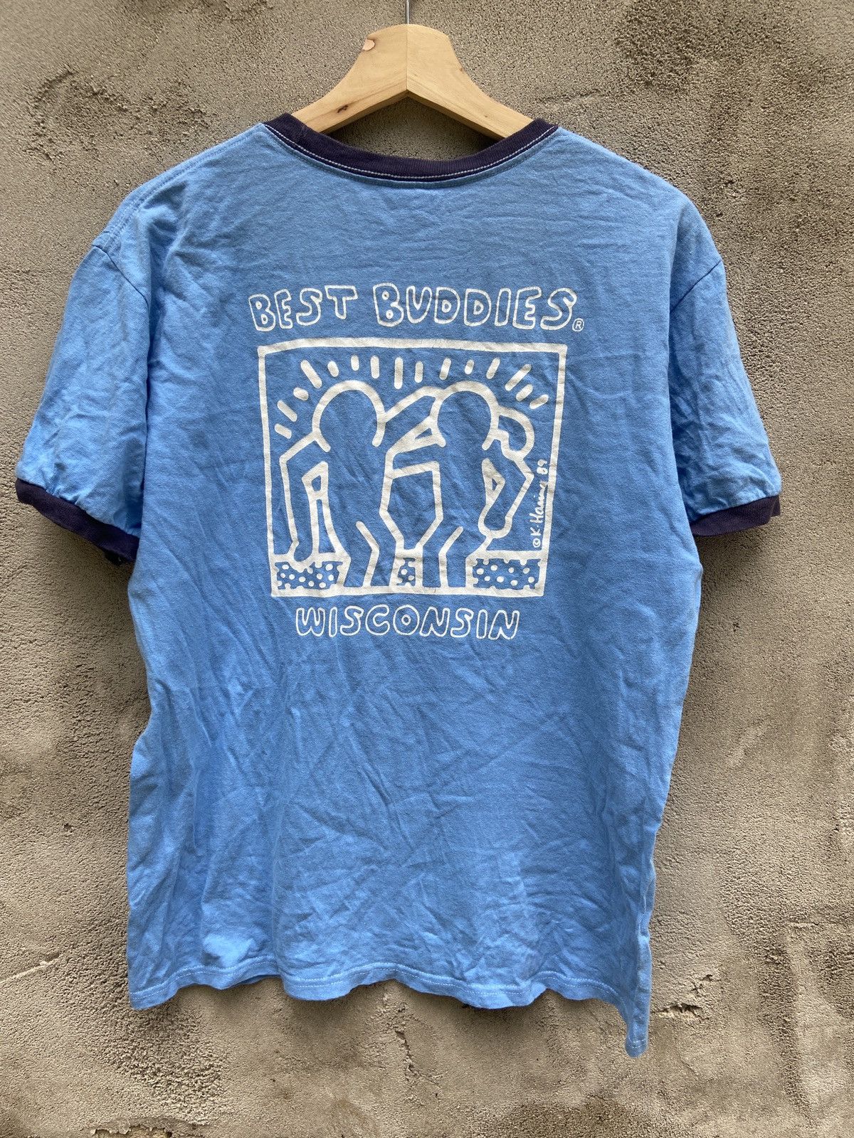 Anvil Vintage Anvil Keith Haring Ringer Short Sleeve T-shirt Size US M / EU 48-50 / 2 - 1 Thumbnail