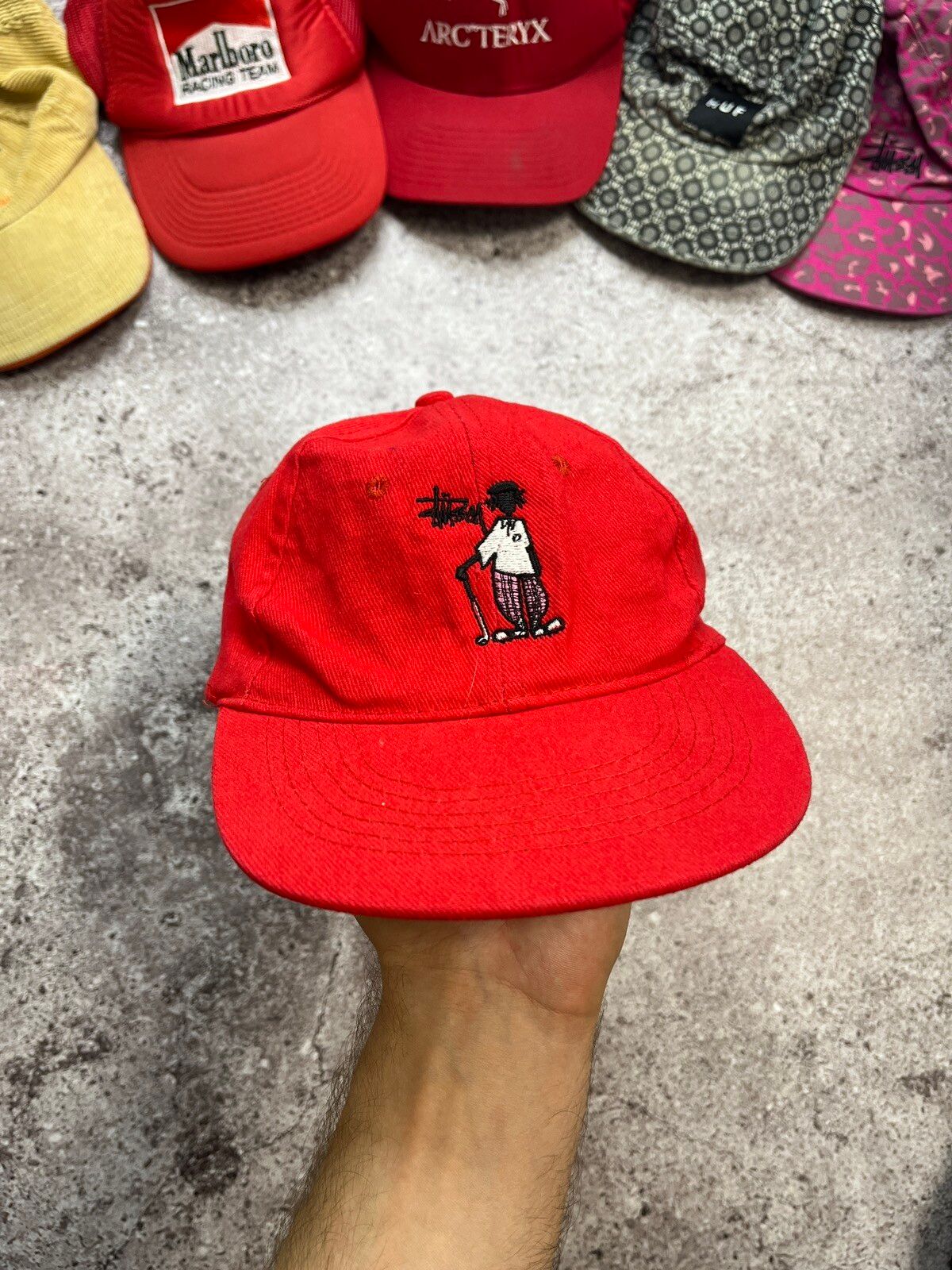 Pre-owned Stussy X Vintage Stussy Vintage Cap In Red