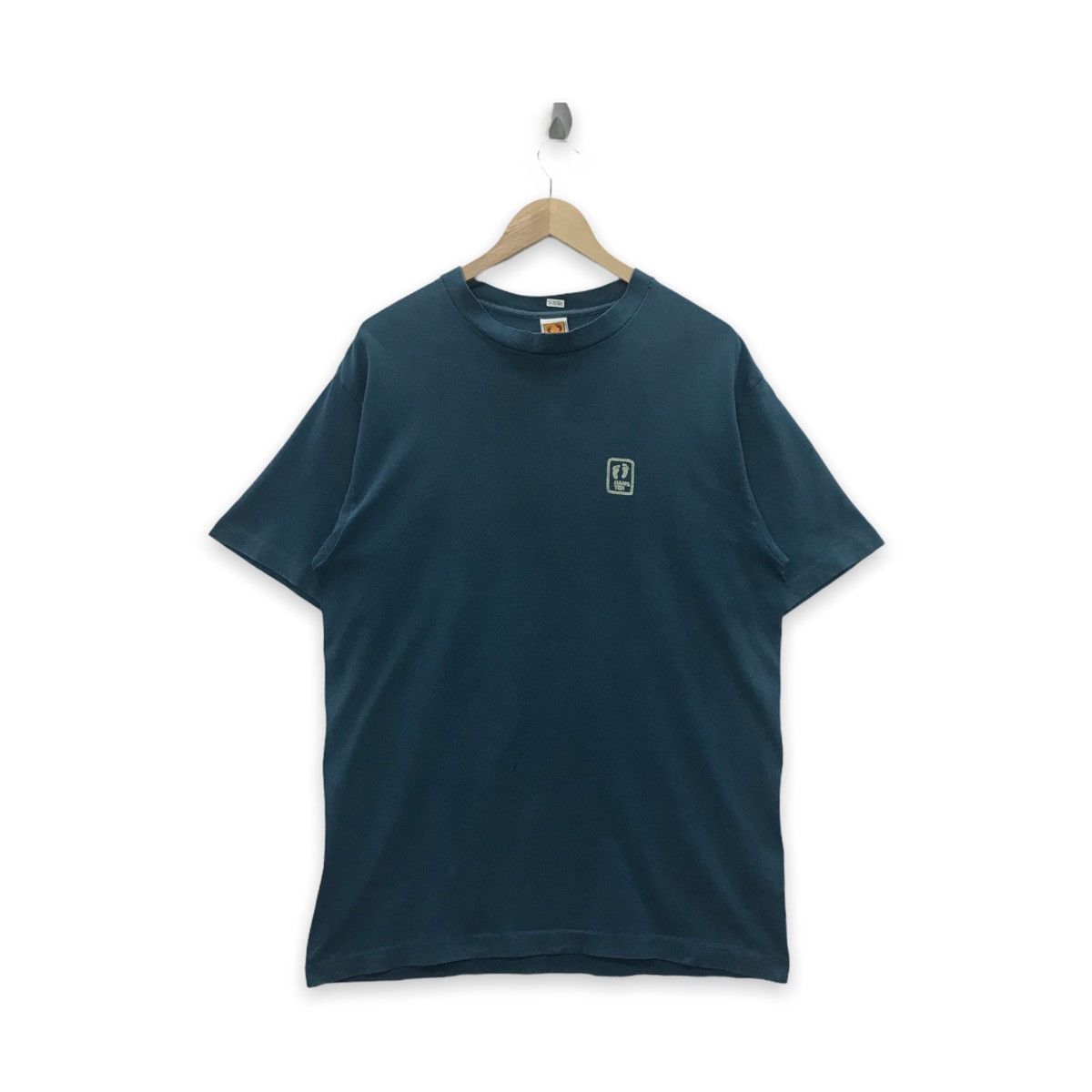 image of Vintage Hang Ten Surf Style T-Shirt in Blue, Men's (Size Medium)