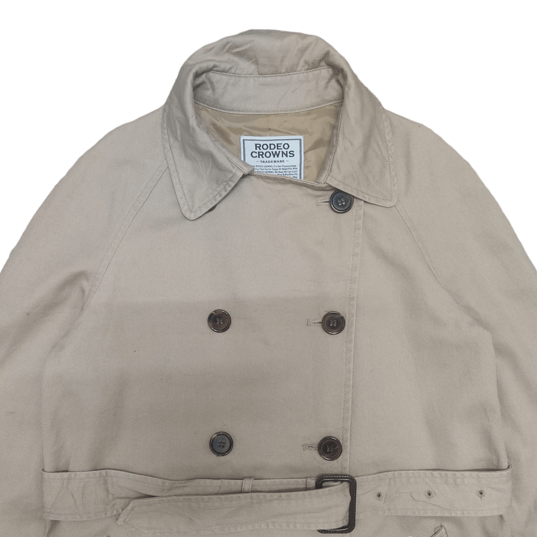 Japanese Brand Vintage Rodeo Crown Trench Coat with Belt Embroidery Size US M / EU 48-50 / 2 - 7 Thumbnail