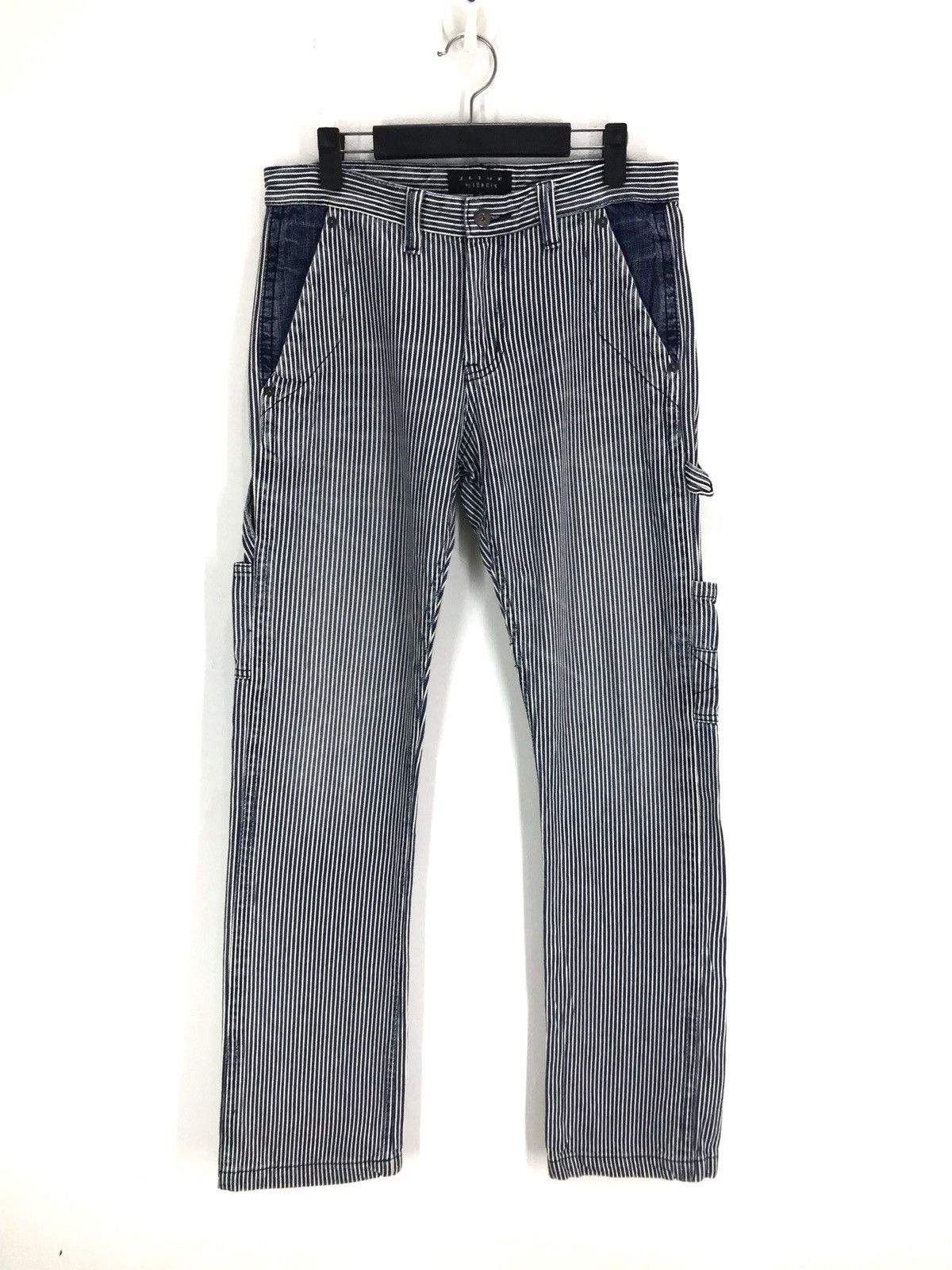 Beauty Beast Japanese Brand JUNMEN Hickory Striped Denim Pants Size US 30 / EU 46 - 1 Thumbnail