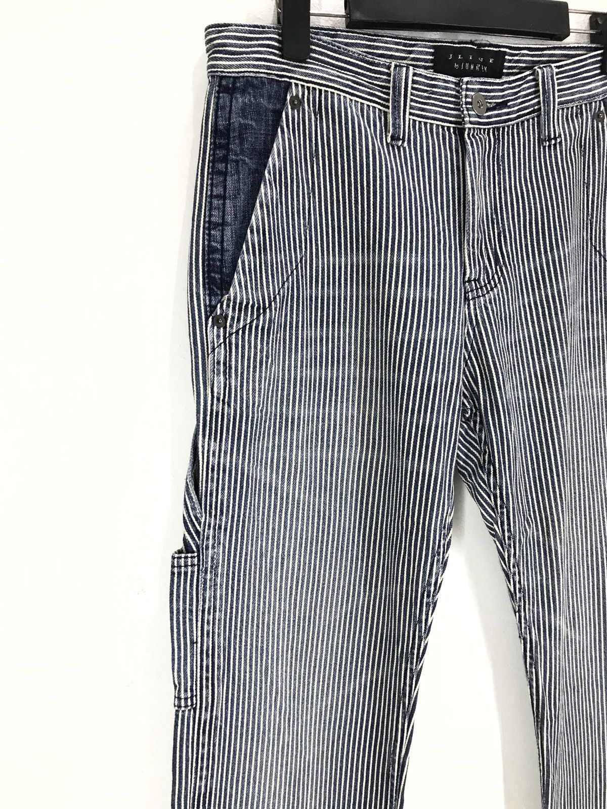 Beauty Beast Japanese Brand JUNMEN Hickory Striped Denim Pants Size US 30 / EU 46 - 6 Thumbnail