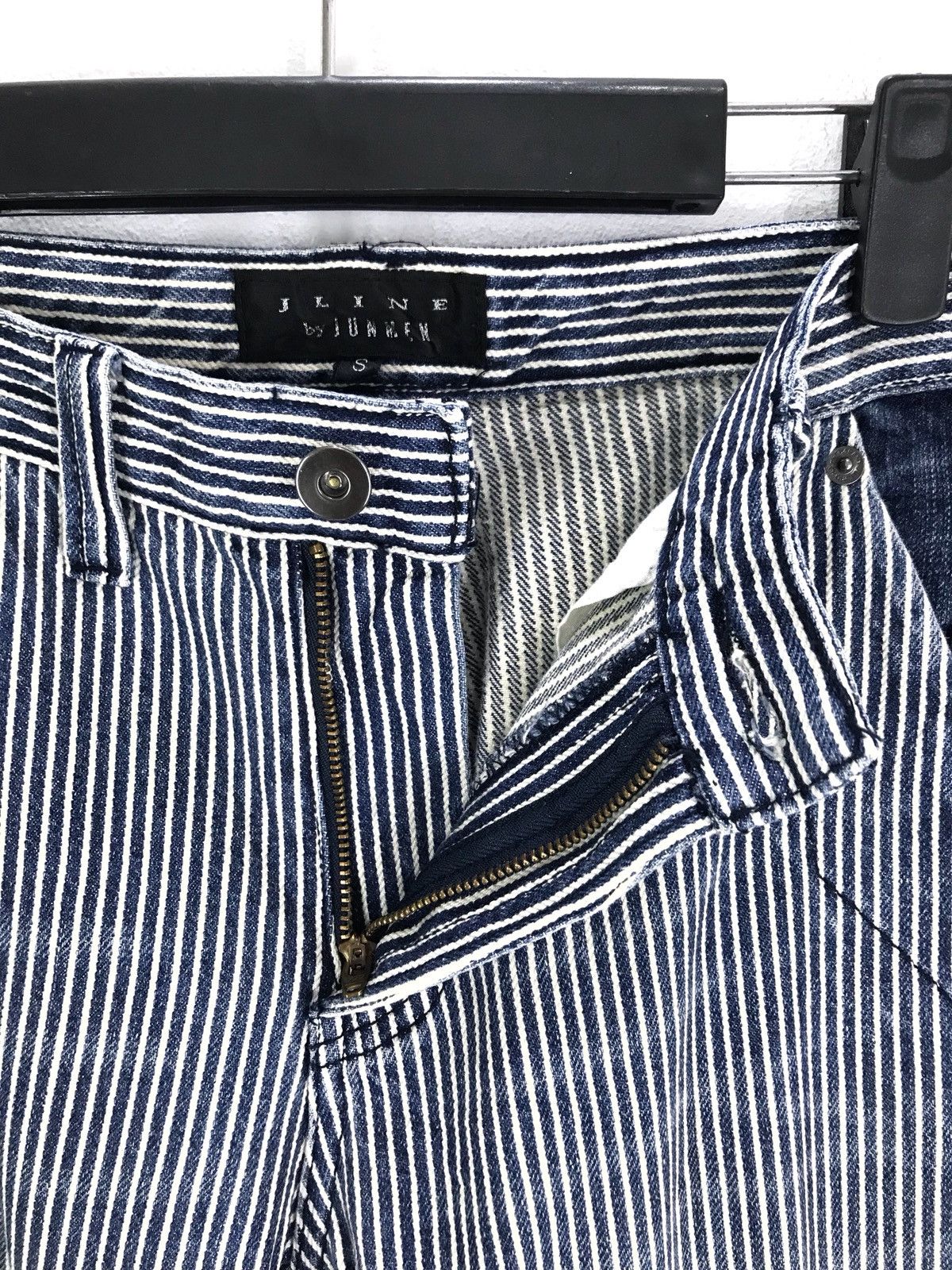 Beauty Beast Japanese Brand JUNMEN Hickory Striped Denim Pants Size US 30 / EU 46 - 13 Thumbnail