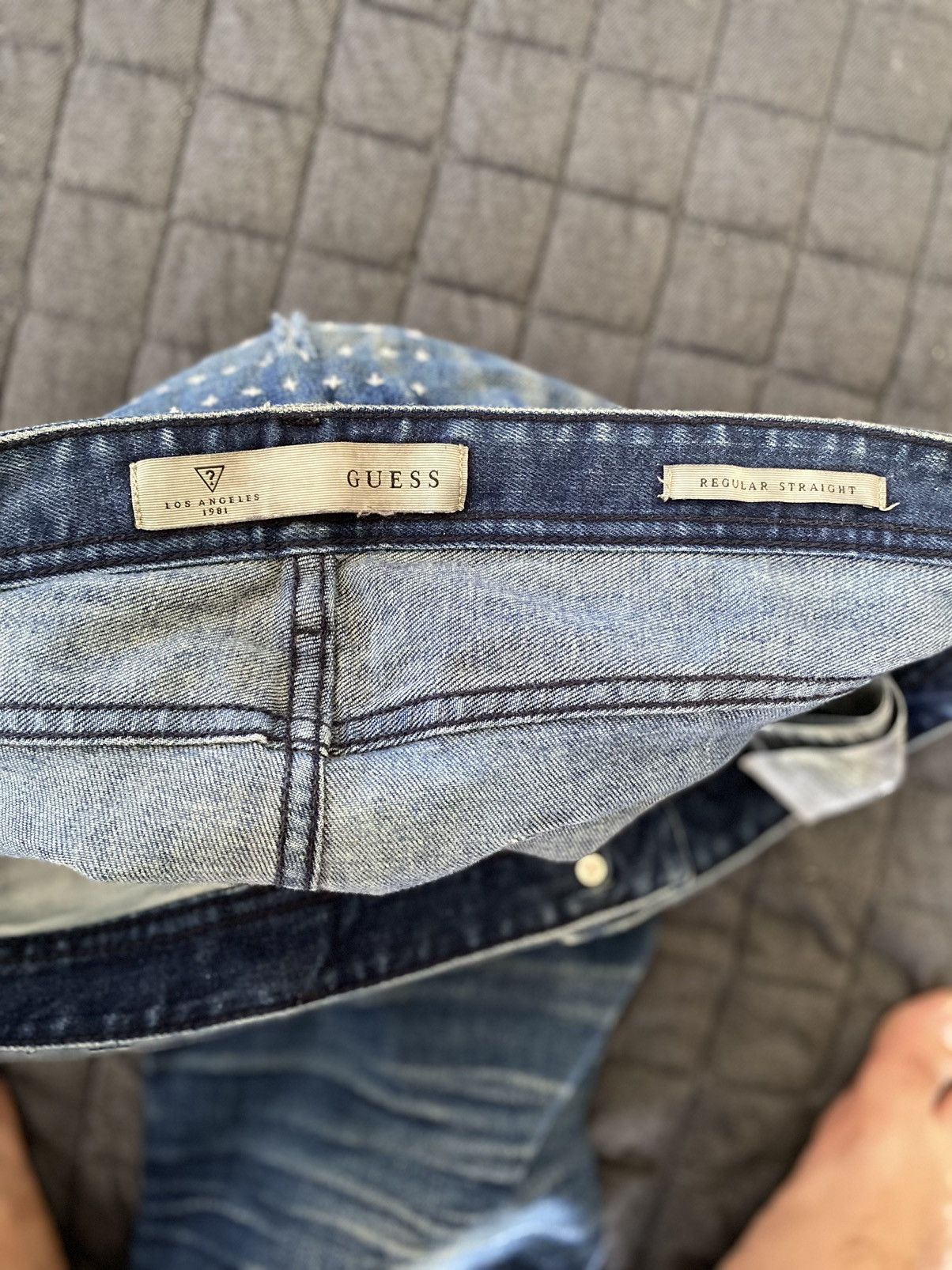 Guess × Vintage 🔥Vintage Shashiko Patch Work Stright Jeans Size US 38 / EU 54 - 9 Thumbnail