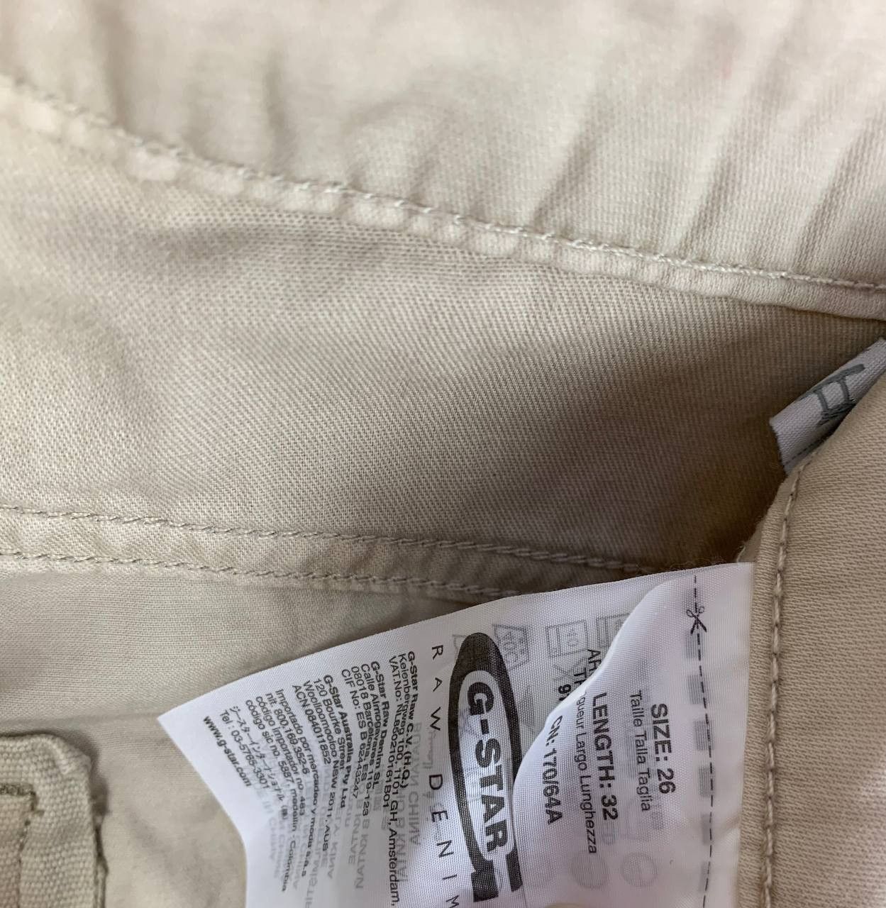 G-Star Gstar / G Sta Raw pants beige cotton 26 Size US 26 / EU 42 - 12 Thumbnail