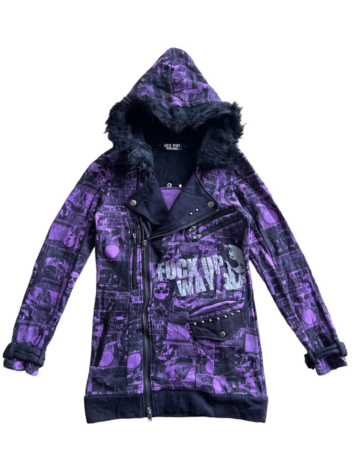 Hysteric Glamour SICK🔥Sex Pot "Fuck Up Way" Seditionaries OVP Fur Hoodie Size US M / EU 48-50 / 2 - 1 Thumbnail