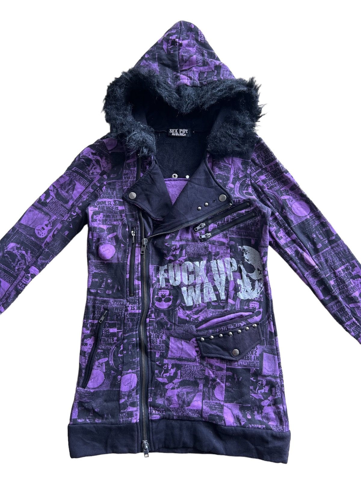 Hysteric Glamour SICK🔥Sex Pot "Fuck Up Way" Seditionaries OVP Fur Hoodie Size US M / EU 48-50 / 2 - 3 Thumbnail