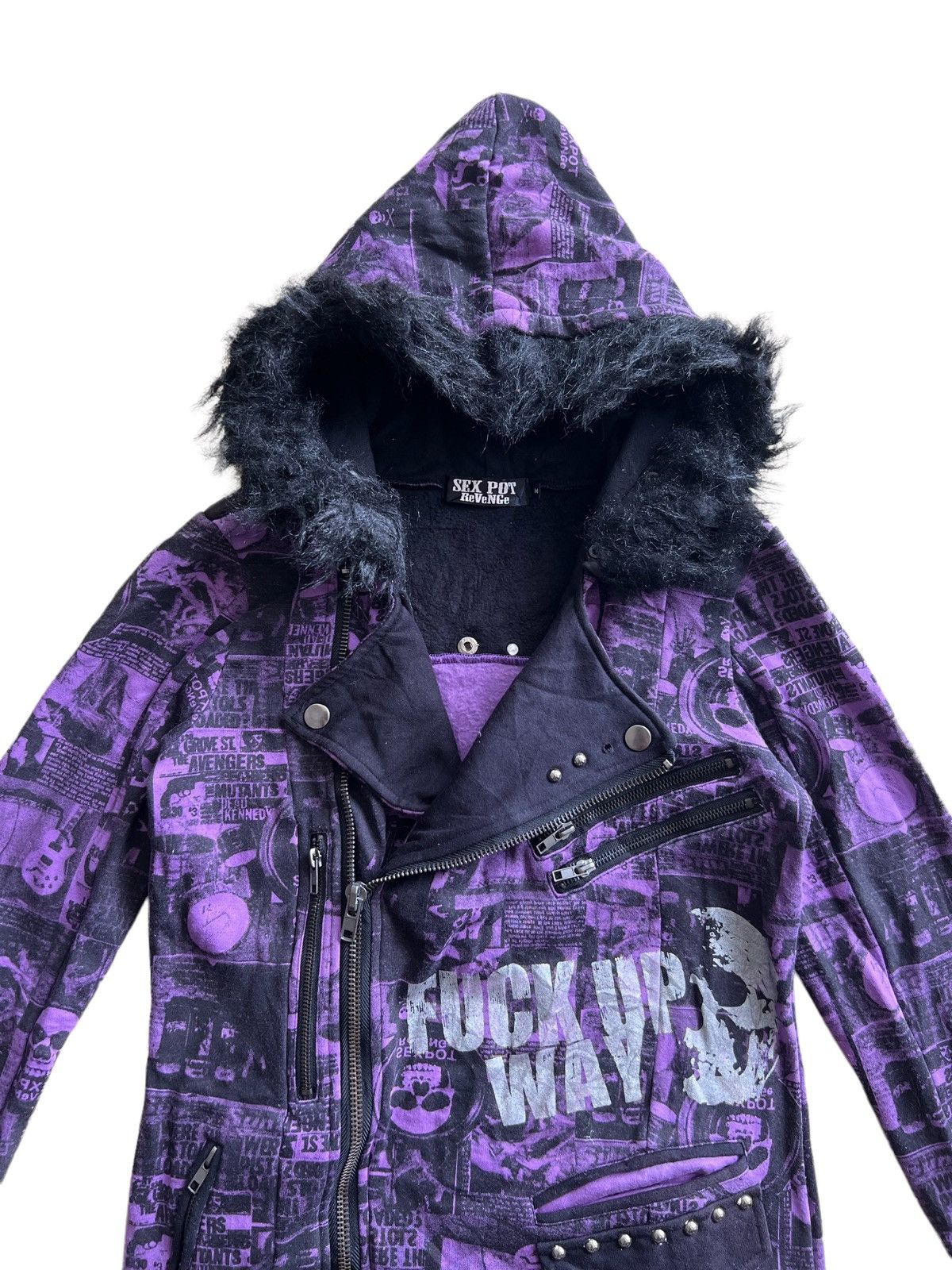 Hysteric Glamour SICK🔥Sex Pot "Fuck Up Way" Seditionaries OVP Fur Hoodie Size US M / EU 48-50 / 2 - 4 Thumbnail