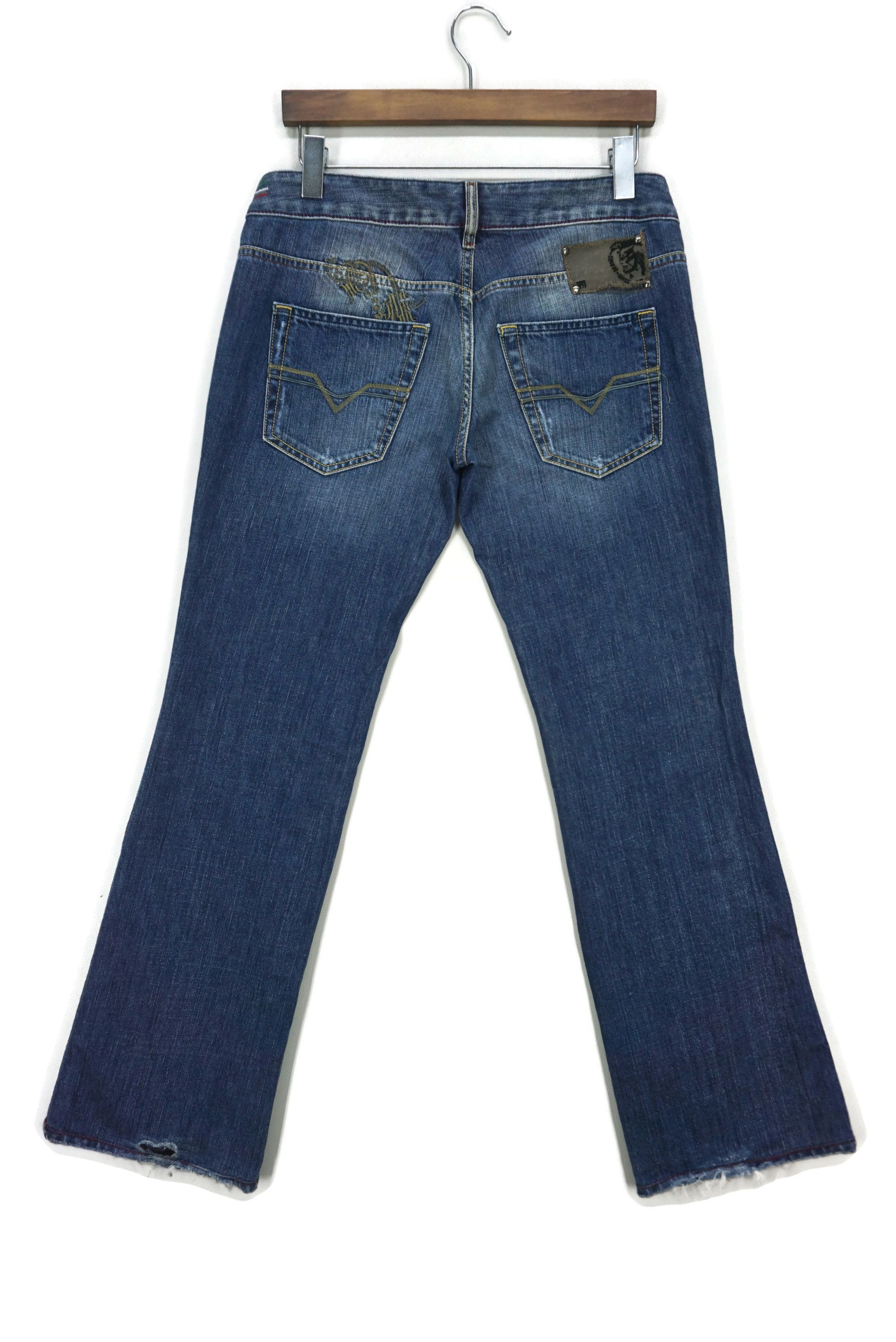 image of Diesel x Rockers Ryoth Bootcut Flare Embroidered Embellished Made In Italy in Blue, Women's (Size 2