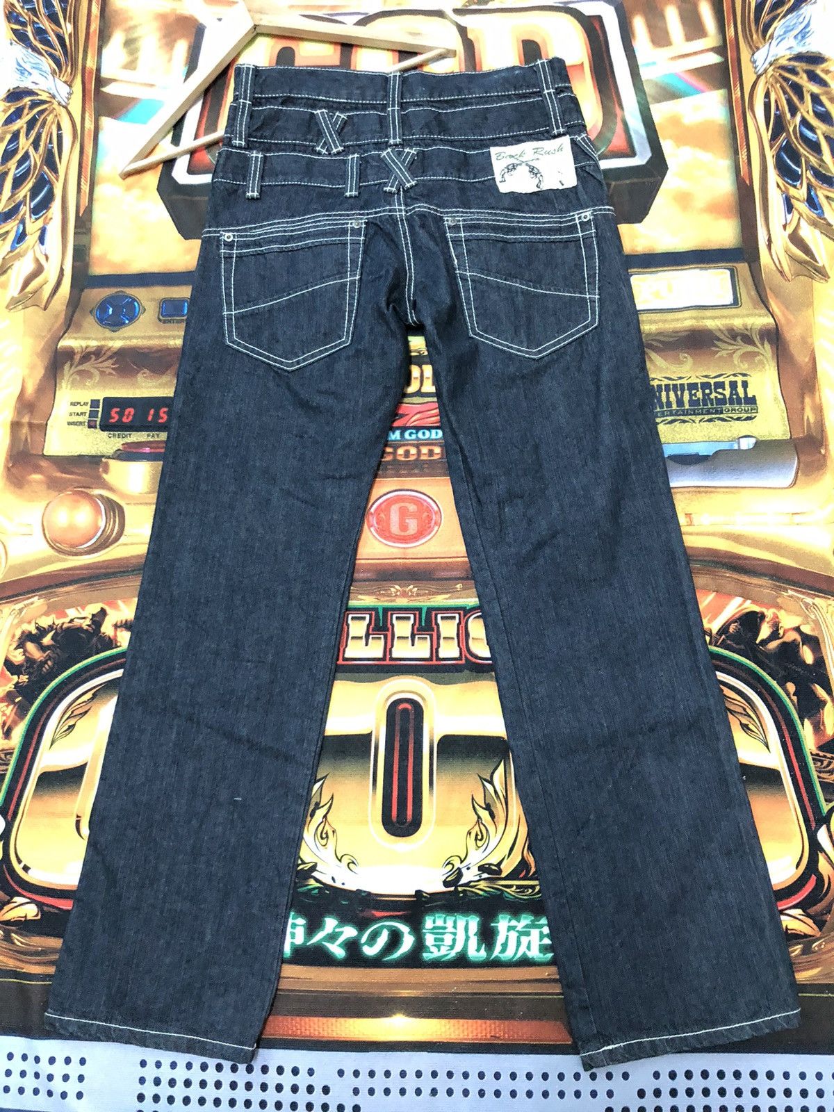Japanese Brand × Vintage VINTAGE BACK RUSH CROSS GUN TRIPLE WAIST(RARE) DENIM JEANS Size US 31 - 7 Thumbnail