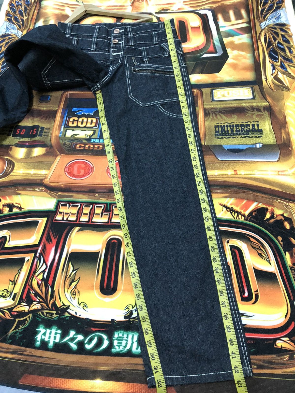 Japanese Brand × Vintage VINTAGE BACK RUSH CROSS GUN TRIPLE WAIST(RARE) DENIM JEANS Size US 31 - 14 Thumbnail