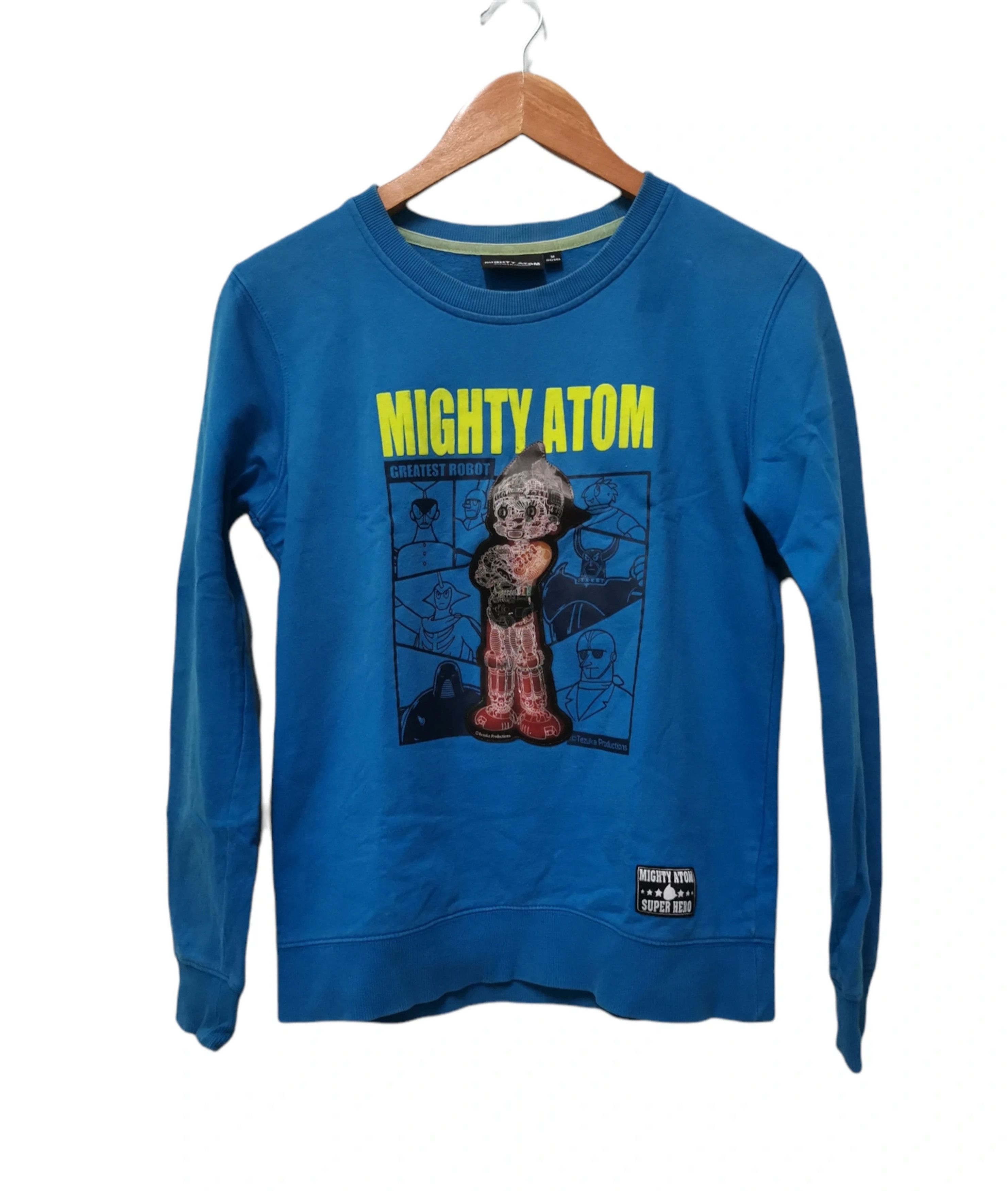 image of Anima x Vintage Astro Boy Mighty Atom 3D Anime Sweatshirt Akira Eva in Blue, Men's (Size Small)