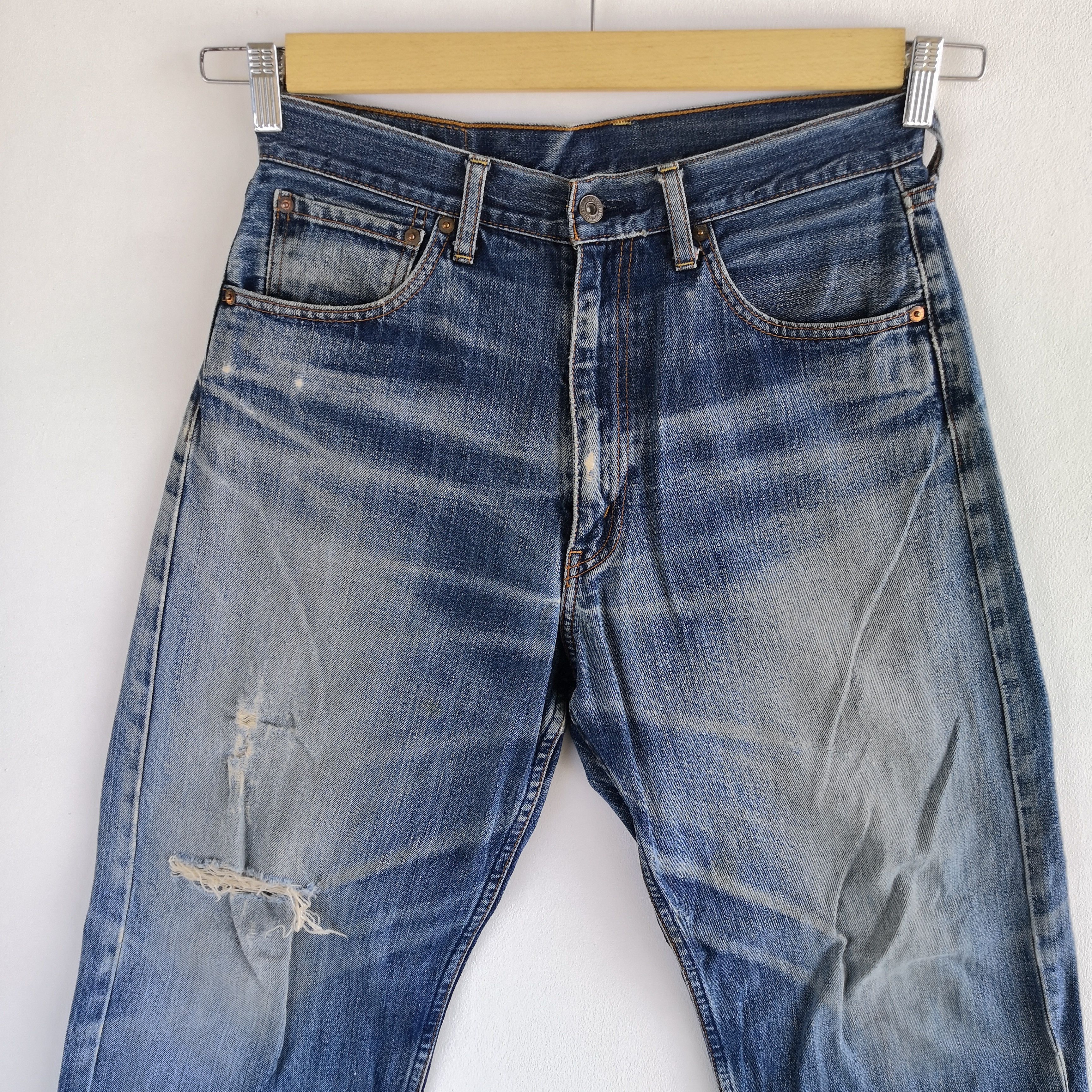 Levi's W31 Vintage Levi's Distressed Jeans Levis Blue Denim Pants Size US 30 / EU 46 - 3 Thumbnail