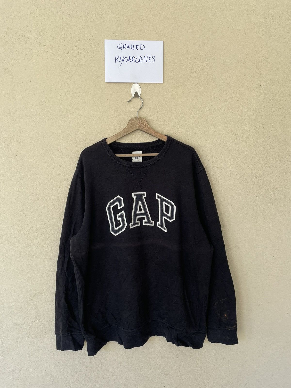 image of Seasoned Gap Big Logo Sweatshirt in Black, Men's (Size XL)