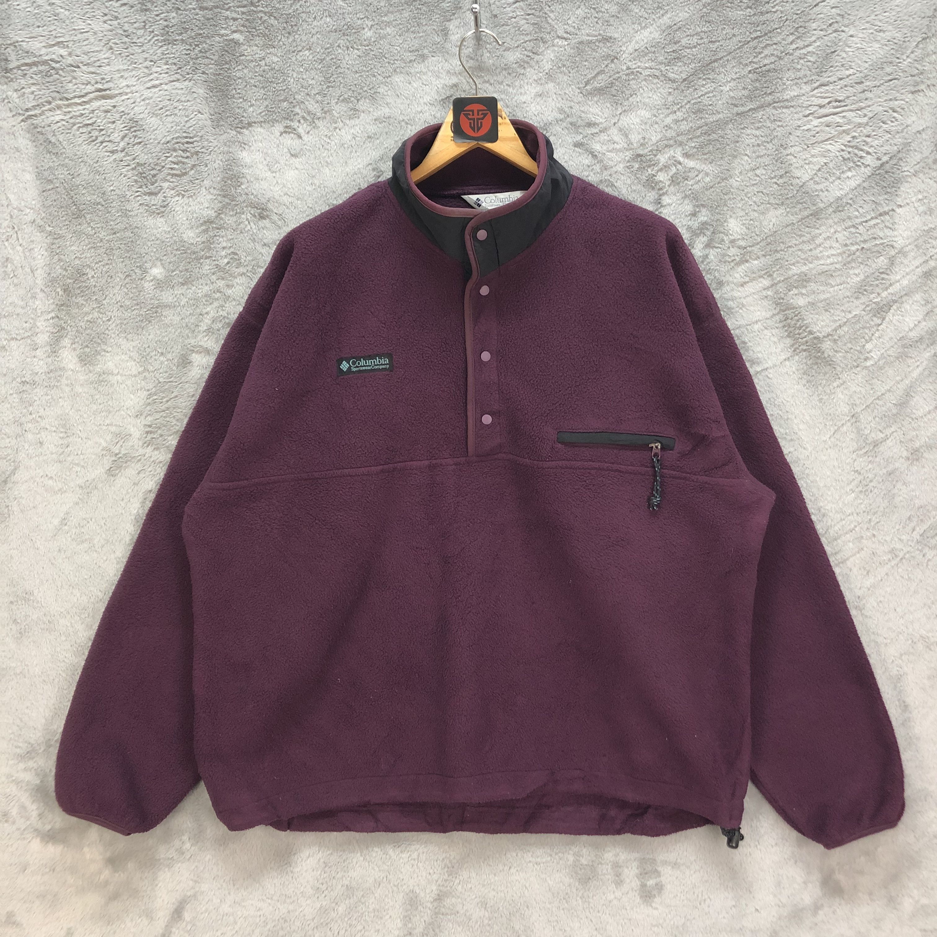Columbia COLUMBIA SNAP BUTTON PURPLE FLEECE #6396-64 Size US XL / EU 56 / 4 - 1 Thumbnail