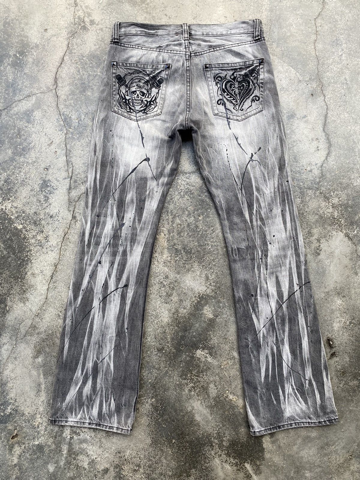 Japanese Brand Vintage Sorridere Flared Distressed Denim Pants Size US 32 / EU 48 - 2 Thumbnail